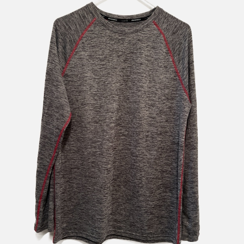 Russell Athletic Heather Gray Long Sleeve with Red Trim